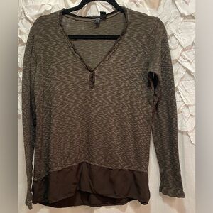 Anthropologie Left of Center Oversized Knit Top Shirt green